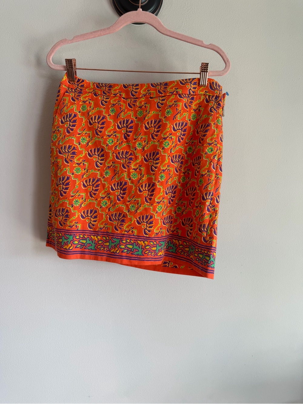 Polo Golf Ralph Lauren Orange Floral Geometric Print Mini Skirt Womens 6